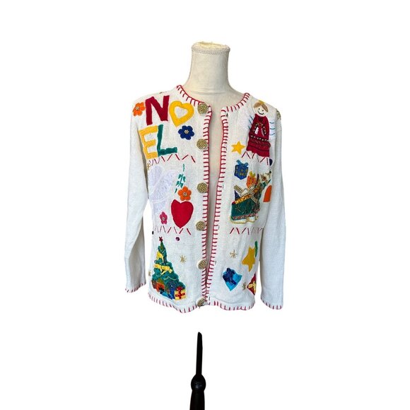 Festive Cardigan with Holiday Embroidery - Picture 4 of 12
